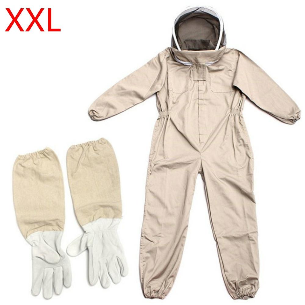 Professional Ventilated Full Body Beekeeping Bee Keeping Suit W/ Leather Gloves