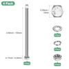 M METERXITY 4-Piece Set Hex Head Screws, Fully Threaded, Durable, Rustproof, Industrial Parts, Machinery, Silver, Hex Bolts M6 x 100mm, Nuts