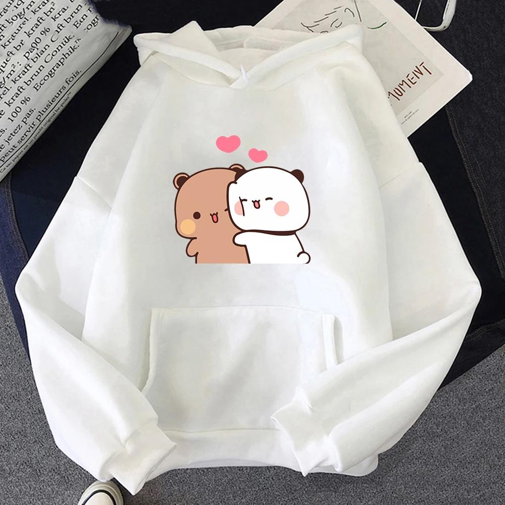 Cartoon Panda Bubu Dudu Women Hoodie Couple Sweatshirt Harajuku Printed Hooded Pullover Long Sleeves Fleece Casual Streetwear