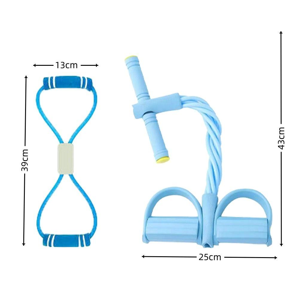 6-Tube Resistance Bands Fitness Equipment Set with Foam TPE Yoga Pedal Puller Sport At Home Shoulder Opening 8-Line Tension Rope