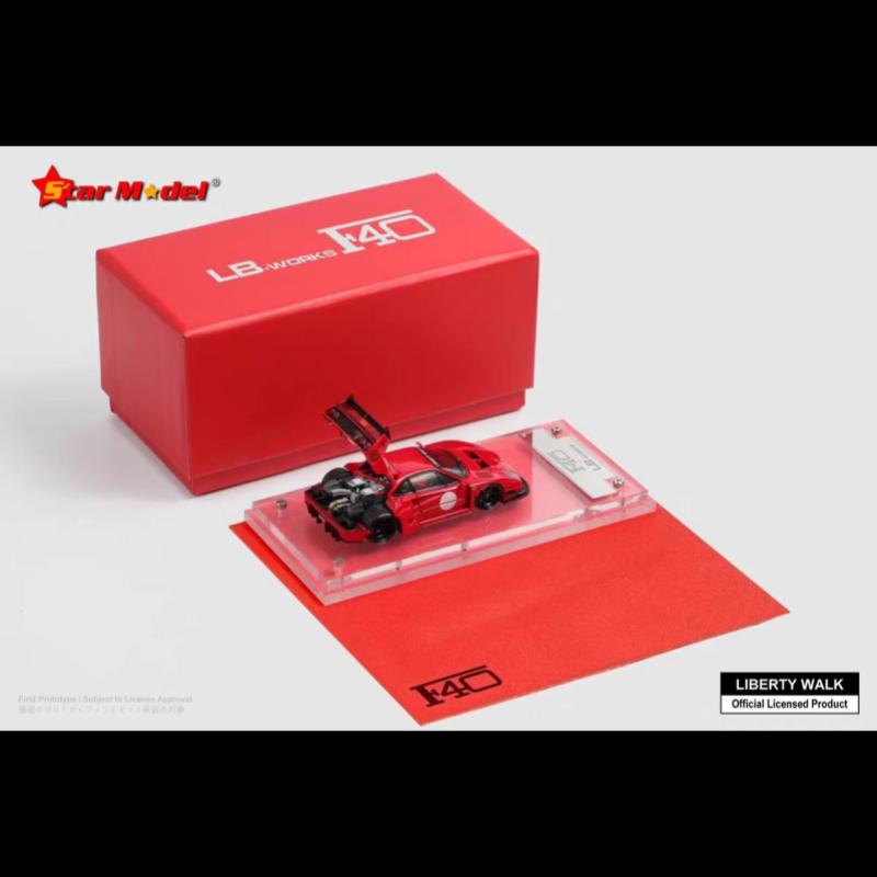 AAYO1 SM 1:64 F40 Supercar LBWK modifiziertes offenes Legierungs-Miniatur-Simulationsauto-Modell, Sammlerstück, Ausstellungsstück, echt auf Lager
