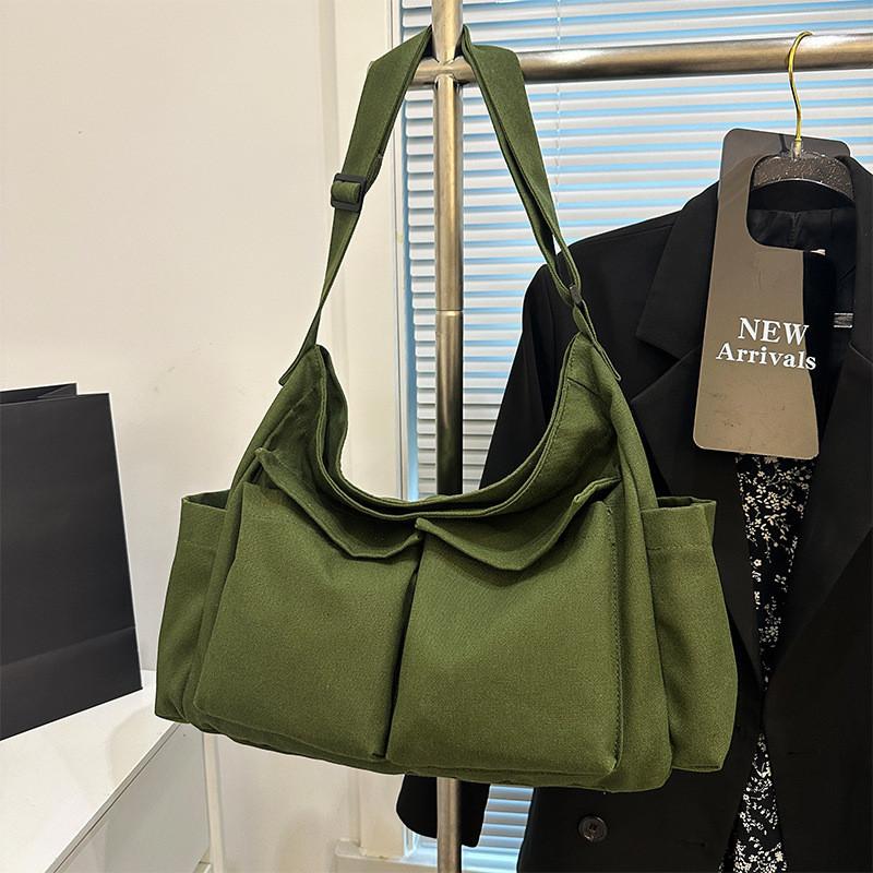 Stilvolle Retro-Tragetasche mit großem Fassungsvermögen für Damen und Herren, lässig für Reisen, in Schwarz, Grün, Creme, Braun