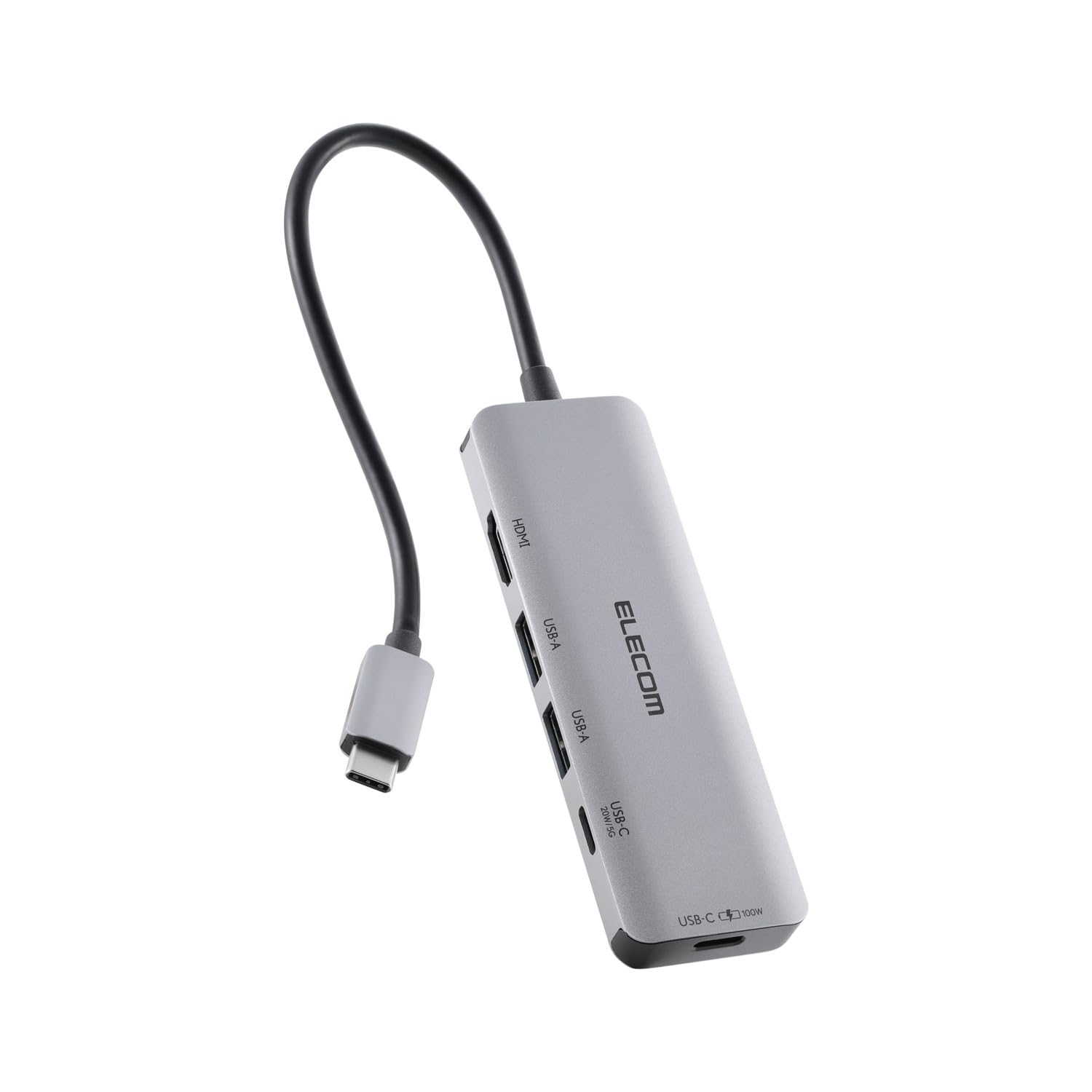 

ELECOM Hub Docking PD 100W Support to 85W for Up to 20W for 2 2 1 HDMI Type-C Station, (Up PCs, Smartphones), USB-A, USB-C, (4K 60Hz), Silver,