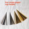 100 Pezzi Carta Stagnola Usa e Getta Porta Gelato Colore Solido Anti-Sporco Manico Spesso Manicotto Cono Gelato