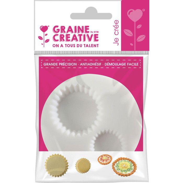 Moule Silicone - Graine Creative - Fonds de tarte - Diamètre 7 cm - Épaisseur 0.9 cm