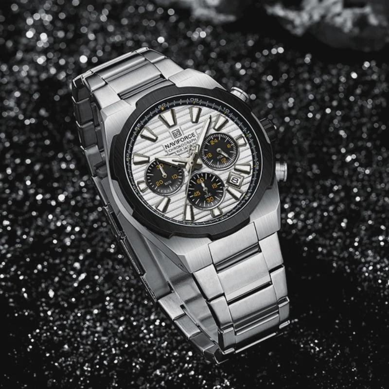 Mens Watches Stainless Steel Watch Waterproof Luxury Quartz Clock Chronograph Luminous Wristwatches Relogio Masculino