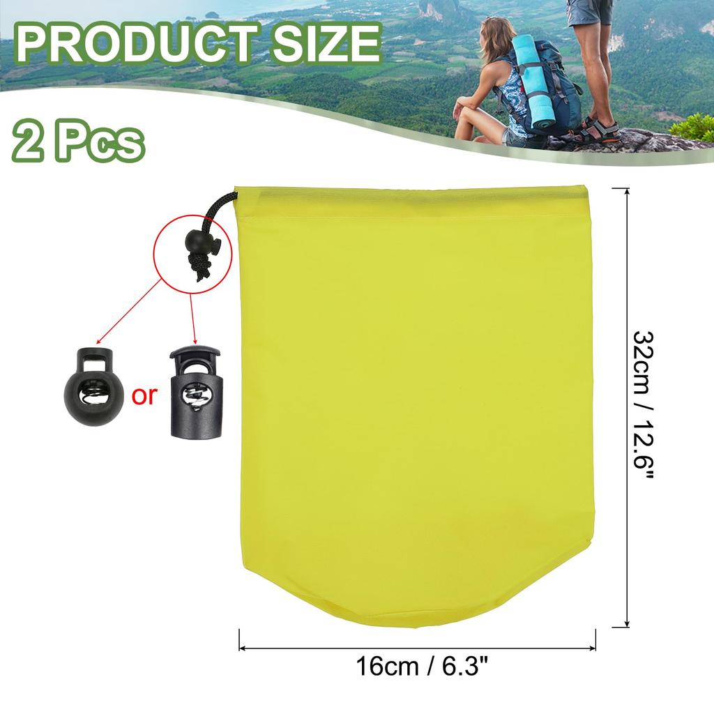 PATIKIL Set of 2 Stuff Bags, 16 X 32cm, Waterproof, Lightweight, Drawstring, Storage Bags for Hiking, Fishing, Beach, Swimming, Hot Springs, Camping,