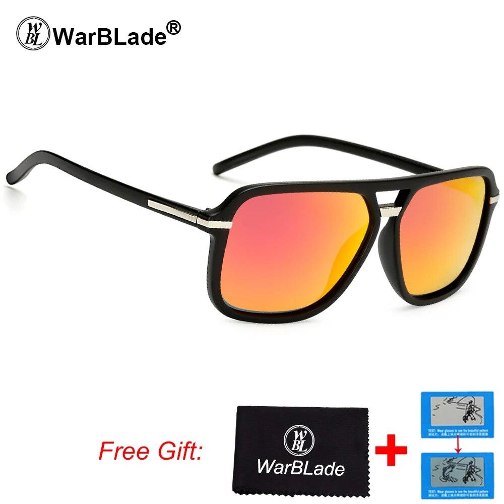 

WarBLade мужские винтажные квадратные солнцезащитные очки женские поляризационные алюминиево-магниевые черные солнцезащитные очки UV400 аксессуары для очков 2019 black red