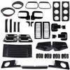 For Hummer H2 2003-2009 ABS Glossy Black Car Guard Trim Frame Covers Side Tail Light Mirror Covers Auto Exterior Accessories