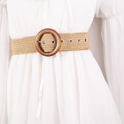 New Pin Buckle Rafia Natural Style Versatile Vacation Summer Bohemian Women's Belt