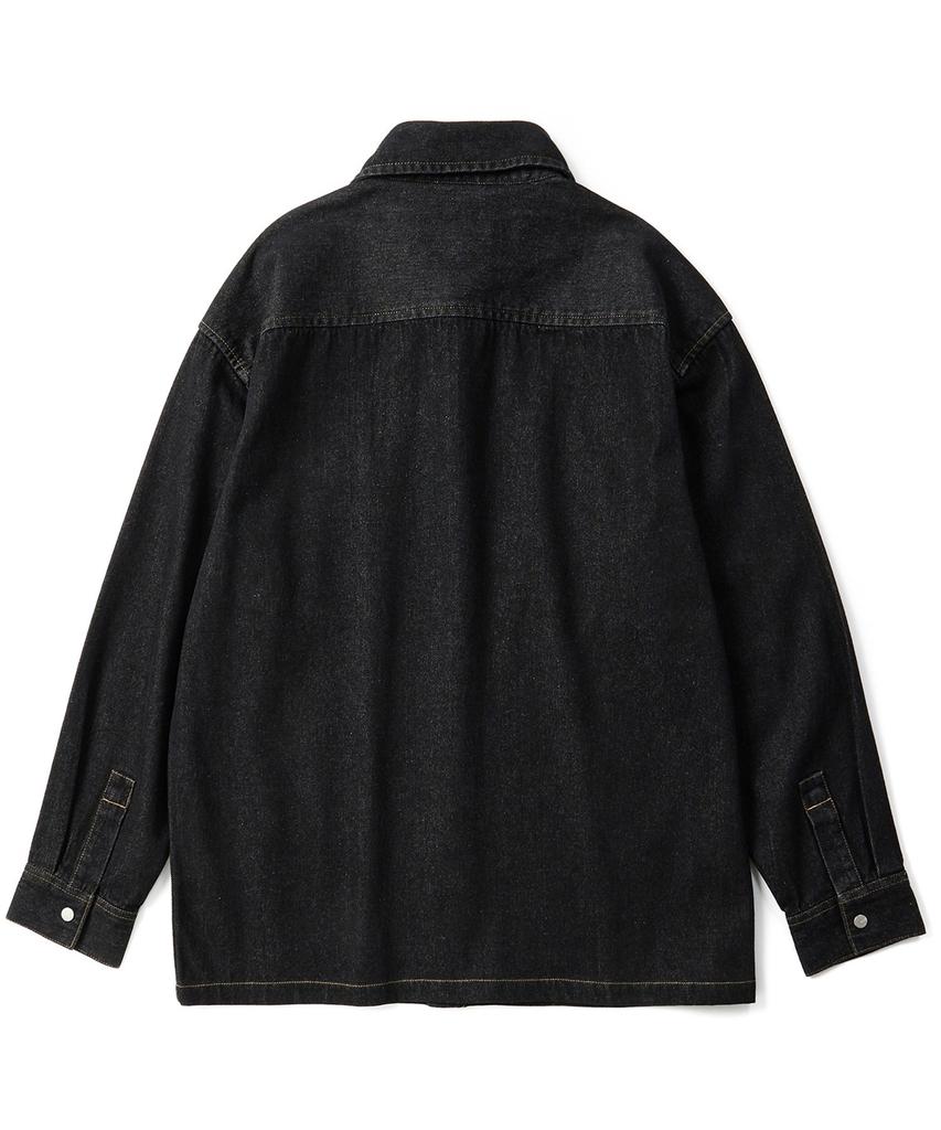 KULTE Washed Work Denim Shirt Black