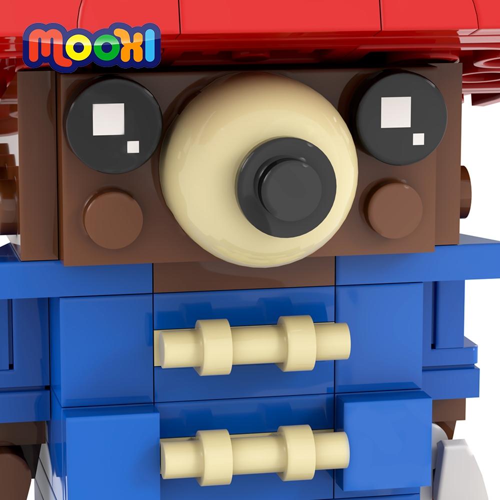 MOOXI Film 121 Stück MOC Steine Tier Bären Figuren BrickHeadsed Bausteine Lernspielzeug für Kinder Geburtstagsgeschenk MOC7216