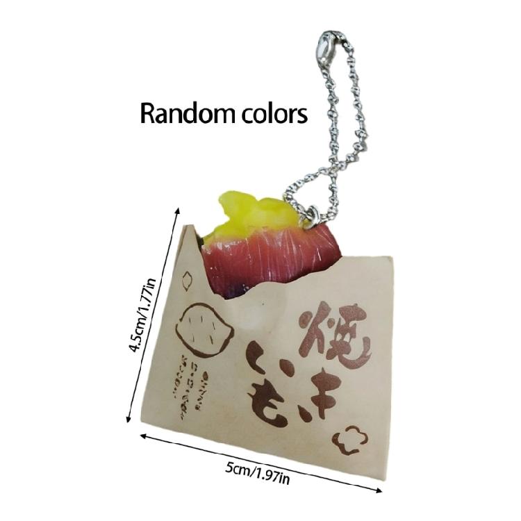 Adorable And Fun Roasted Sweet Potato Keychain Charm Featuring Realistic Design For Food Enthusiasts Decoration