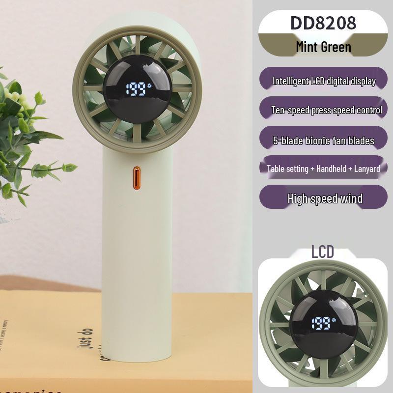 

Ten-Speed Smart Handheld Mini Fan with Digital Display and USB Charging Custom/Wholesale/Cross-Border