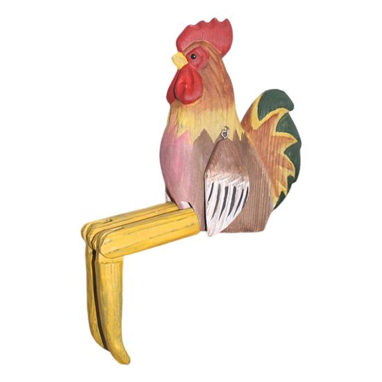 

Деревянное украшение в виде животного, ручная работа, деревенская фигурка животного с подвижным соединением, настольный декор, животное Cock