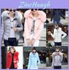 Womens Jacket Winter Parka Short Fur Collar Hooded Coat Quilted Outwear