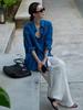 Premium Blue Cotton Linen Sun Protection Long-Sleeve Cardigan Shirt