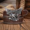 Men & Women-Western-Cowboy-PU Leather-Belts - Vintage horse Belt Floral Engraved Buckle Belt for Jeans