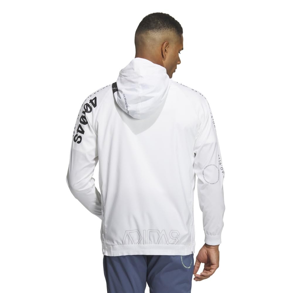 Adidas Golf Stretch Anorak Hoodie Golf White HEAT.RDY Jacket, Men's,