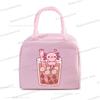 Funny Axolotl Series Lunch Bag Women Cartoon Axolotl Graphics Bento Thermal Handbags Thickened Insulation Kids Lunch Box Bag