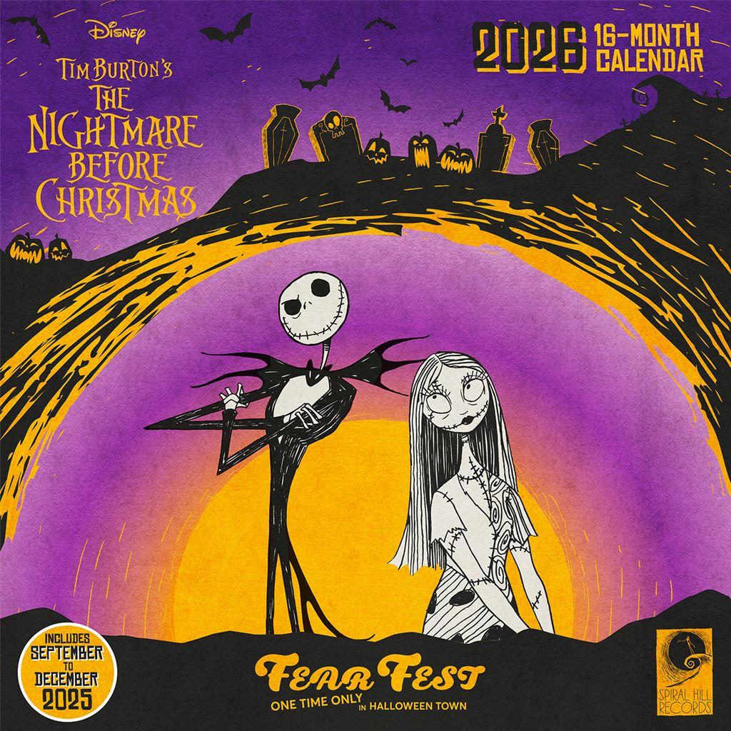 Nightmare Before Christmas Fear Fest 2026 Square Calendar