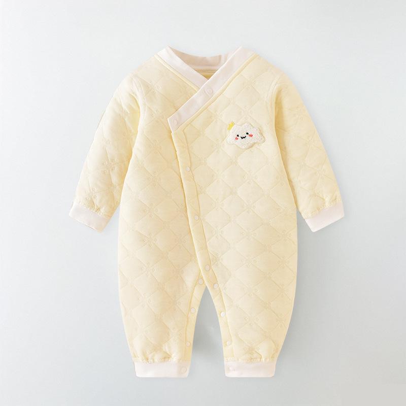 Quilted Baby Romper: Warm Cotton Onesie for Autumn & Winter