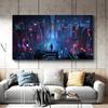 Cyberpunk Stil Poster Sci-Fi Leinwand Kunstdruck Gemälde Neonschilder Nachtstadt Straßenansicht Poster Drucke Raum Schlafzimmer Dekoration