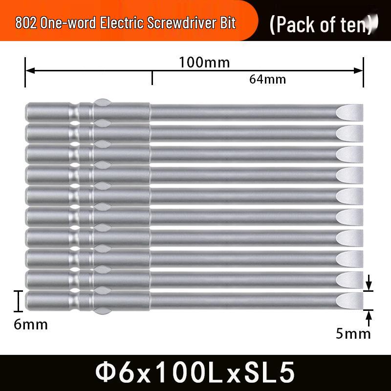 Nigao S2 6MM Round Shank Magnetized Slotted Electric Screwdriver Bit 802