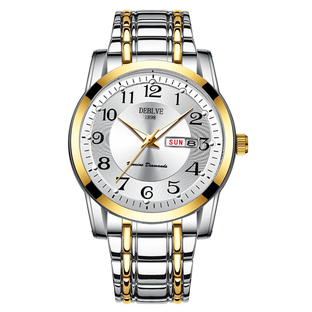 Luxury Mens Watches Luminous Waterproof Stainless Steel Watch Quartz Men Date Calendar Business Wristwatch Relogio Masculino
