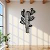 2D Flat Black Cactus Metal Wall Art Botanical Desert Plant Silhouette Sign Indoor Outdoor Patio Garden Home Decor Summer Ornament