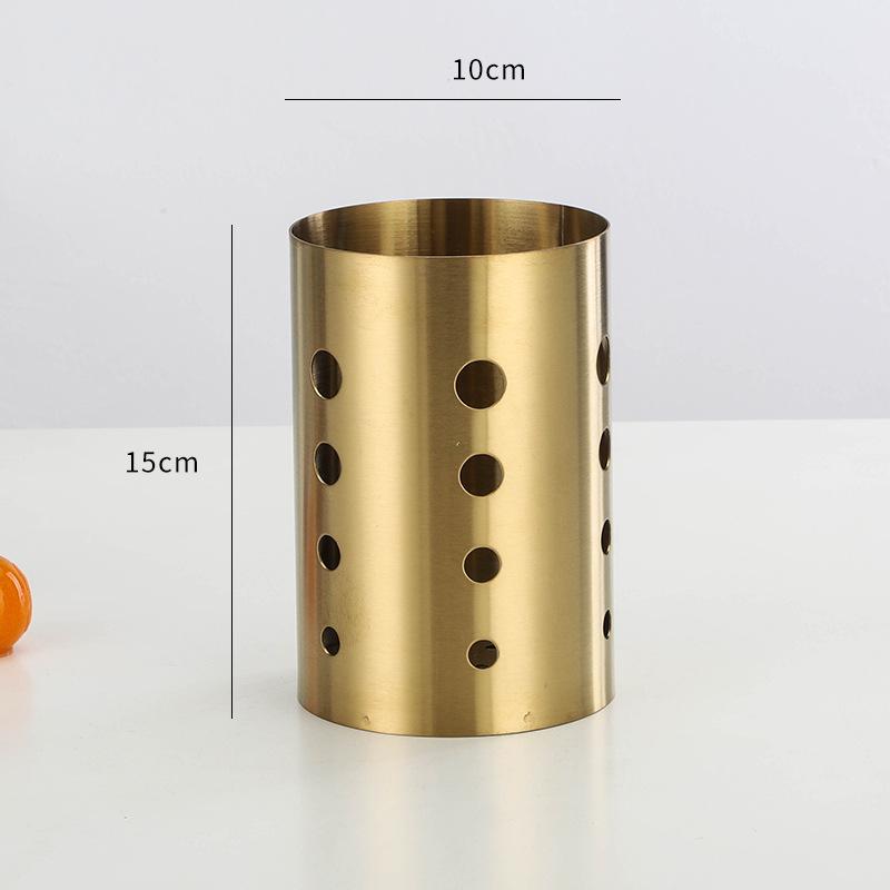 Edelstahl Goldener Essstäbchenhalter Besteckhalter Geschirr-Organizer Haushaltslöffel Aufbewahrungsbehälter Küchenzubehör