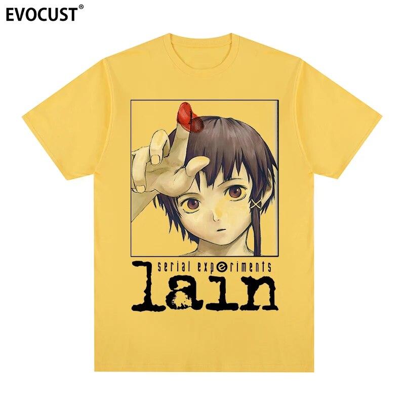 

Серийные эксперименты Lain, японская футболка Glitch Aesthetic Unisexga, аниме Iwakura, хлопковая футболка унисекс, новая футболка, женские топы 4XL