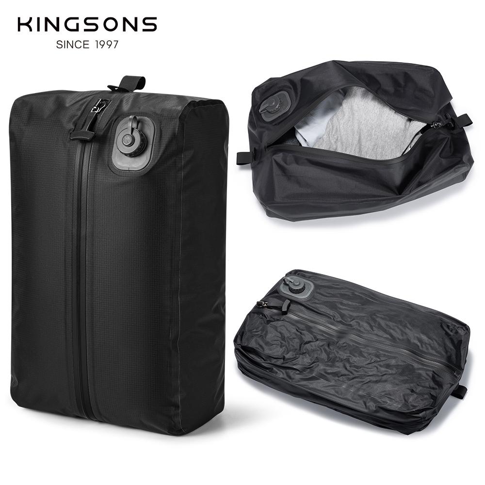 Reisetasche Gepäckorganizer Vakuum-Kompressionsbeutel Kingsons 17L mit Luftpumpe Wiederverwendbar Outdoor Ein-Tasten-Elektrisch Schwarz/Dunkelgrau KP25933