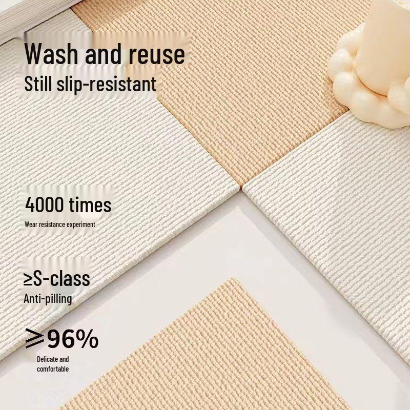 Japanese Adhesive-Free Splicing Carpet Mat for Large Areas - Ideal for Bedrooms, Children’s Rooms, and Pet-Friendly Homes