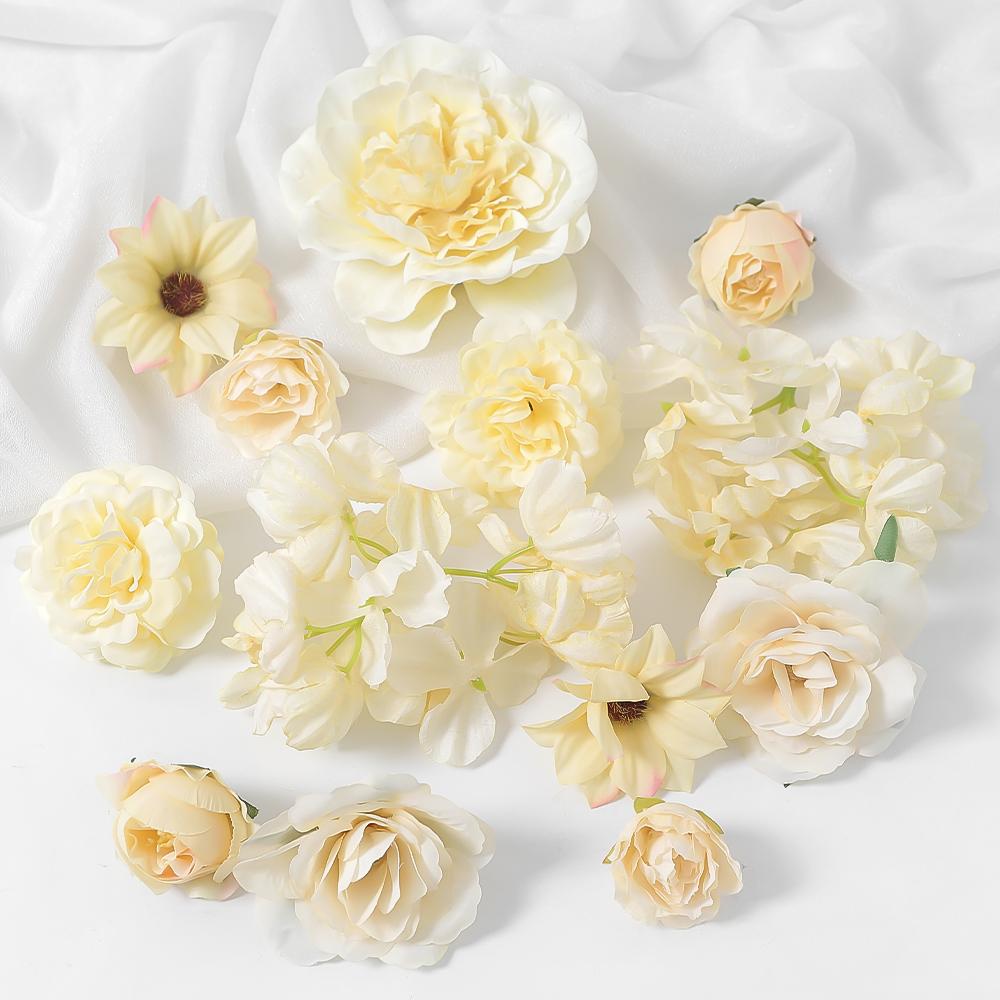 13Pcs Mini Random Mix Artificial Flowers Silk Fake Flowers for Home Decor DIY Craft Gifts Accessories Bride Wedding Decoration