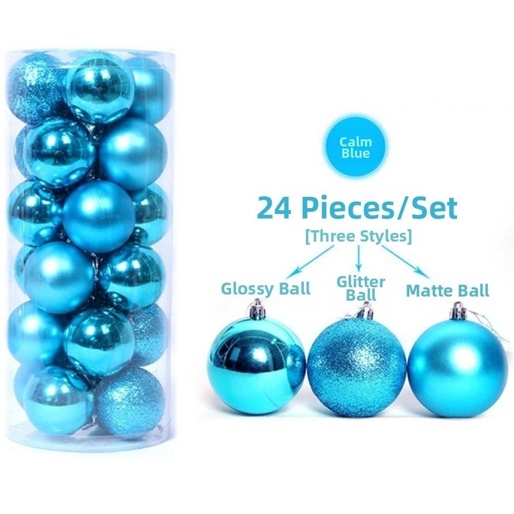 24Pcs Plastic Christmas Balls 3/5CM Xmas Tree Baubles Christmas Tree Ornaments  Xmas Tree