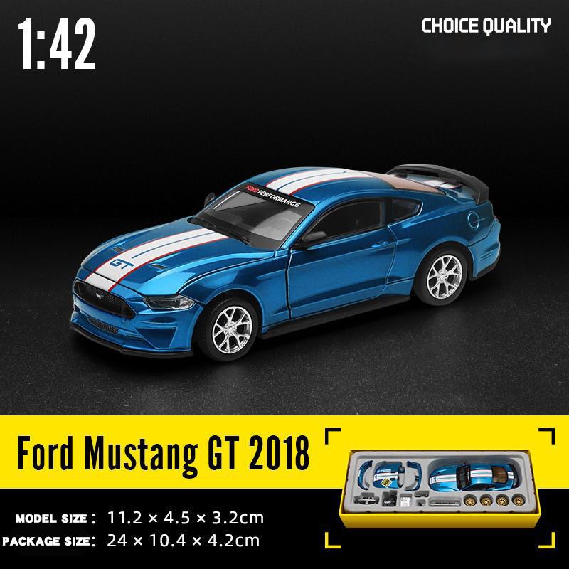 Gulf 1/42 Ford Mustang GT 2018 Assembly Modification Series Alloy Diecast Car Model Home Decoration & Computer Desktop Ornaments
