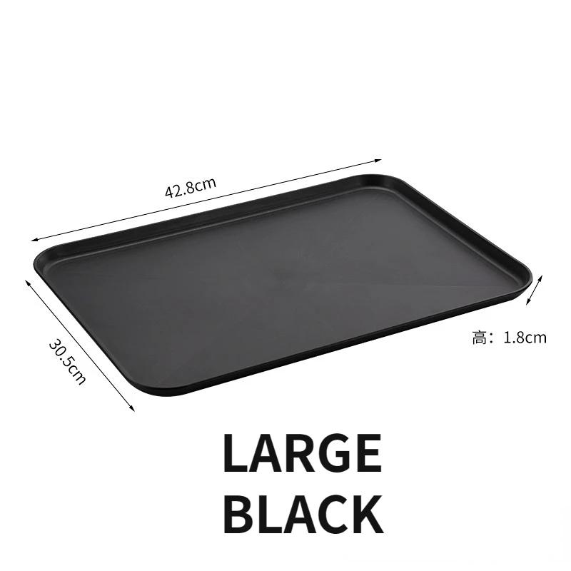 Rectangular Plastic Tray Hotel Restaurant Large Serving Trays Tea Water Dish Home Breakfast Bread Pan Coffee Table Organizer