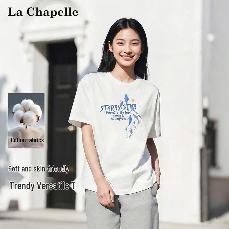 

La Chapelle Women s Pure Cotton Round Neck Short Sleeve T-shirt XL