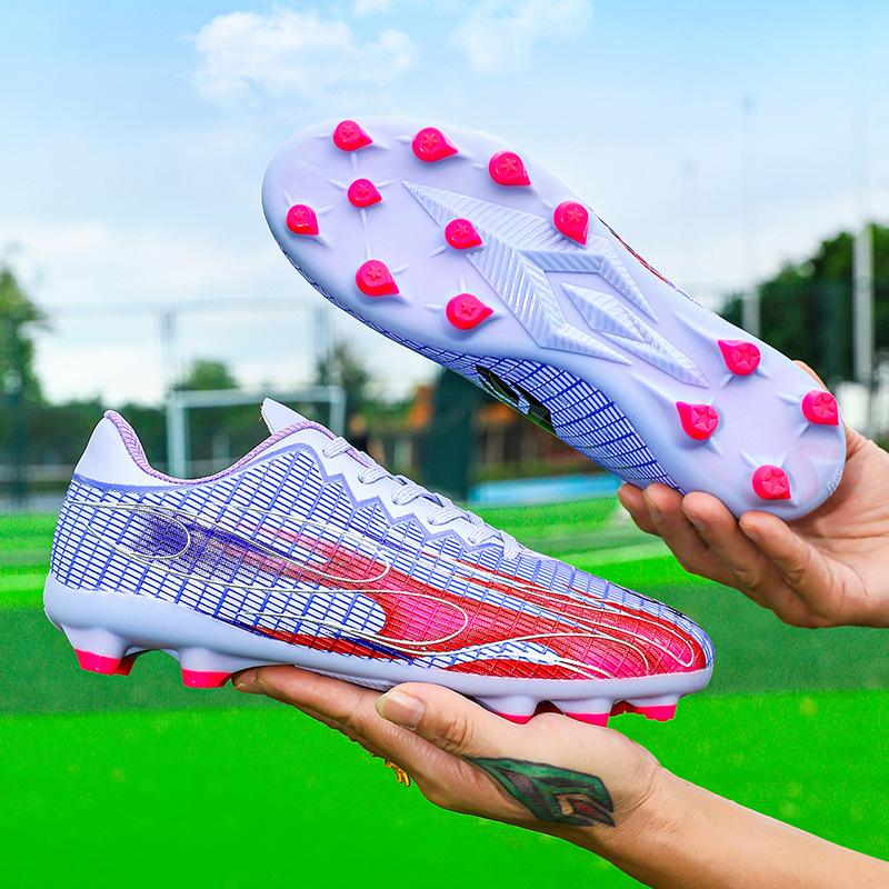 Football shoes long broken nails Jiameng leather high quality adolescent students men's and women's outdoor professional training shoes