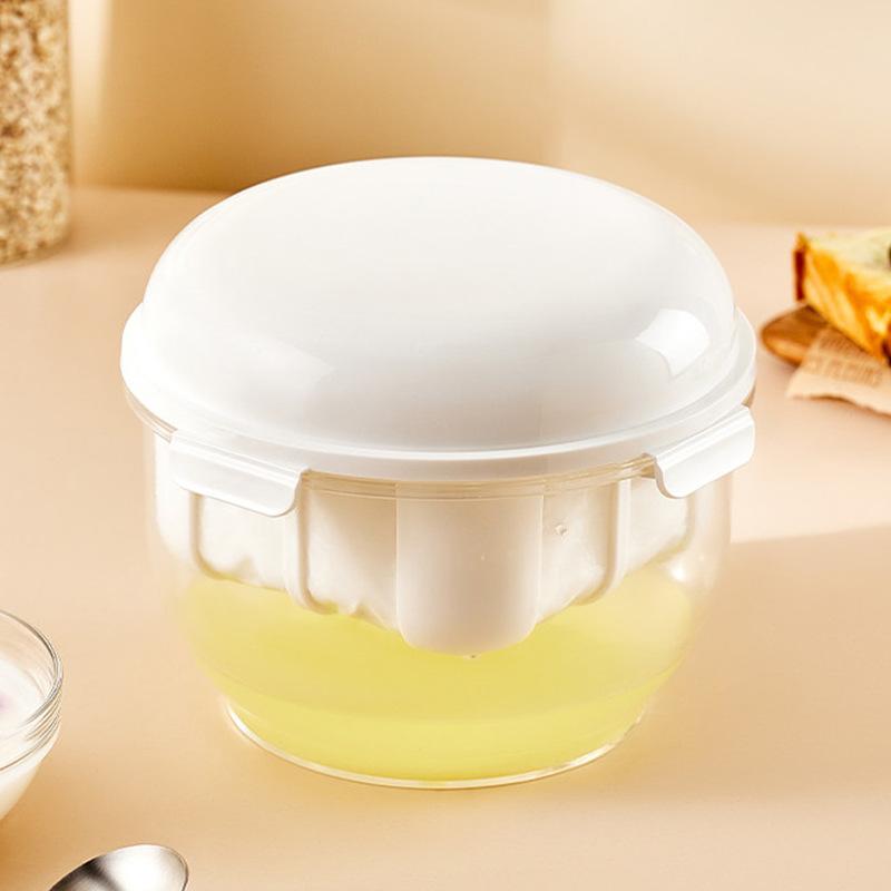 Round Yogurt Filter Container Transparent Storage Jar Airtight Sealed Canister For Yogurt Making Grains Kitchen Food Storage