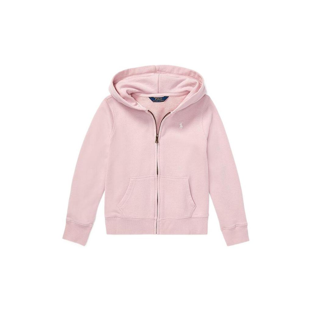 Polo Ralph Lauren Solid Logo Pony Embroidered Zip-Up Hoodie Kids Hoodies Pink CWPOKNIG6810264-D53