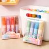 4Pcs Cute Bear Glitter Highlighter Set Large Capacity Pastel Markers for Journaling Notes Smooth Quick-Dry Fun School Supplies for Kids Students