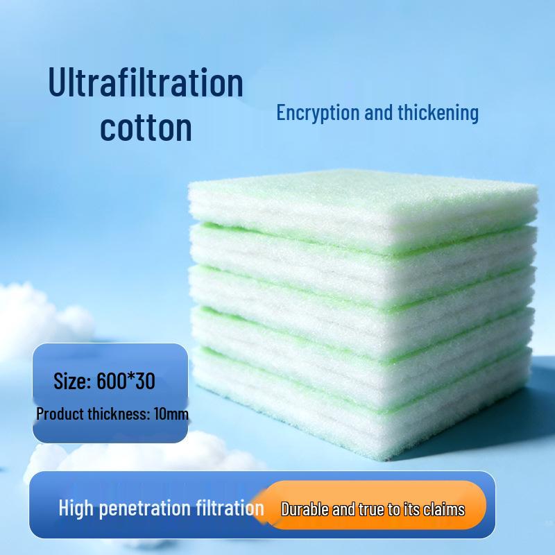 High-Density Biochemical Fish Tank Filter Cotton - Thickened, Double-Layer Aquarium Filter Material, White