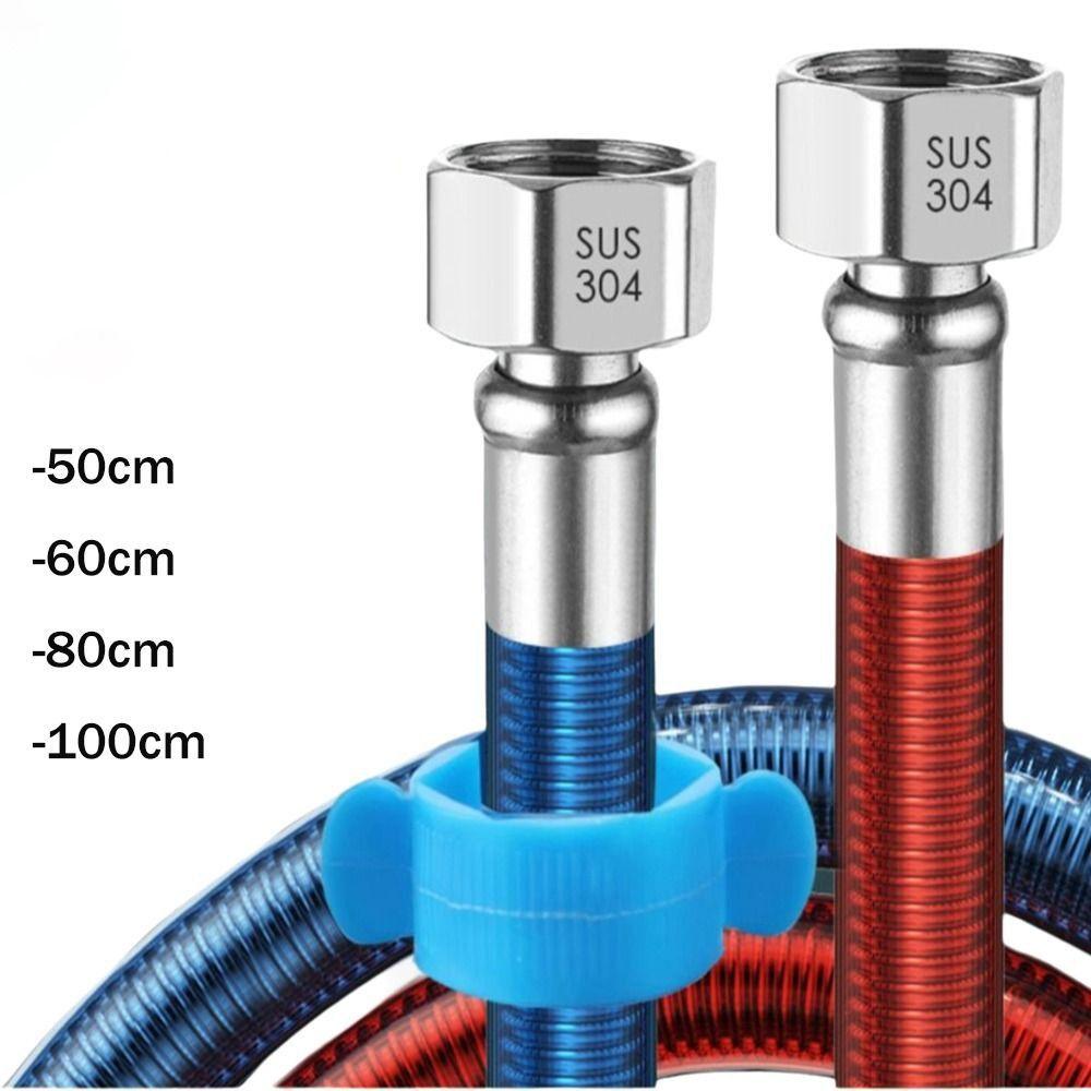 Stainless Steel Handheld Shower Head Hose Corrugated Pipe Water Heater Connector  Household