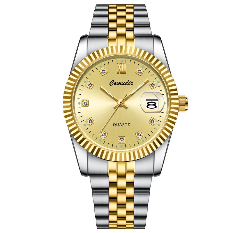 Luminous Waterproof Quartz Couple Watches - Men's & Women's Casual Pair with Calendar