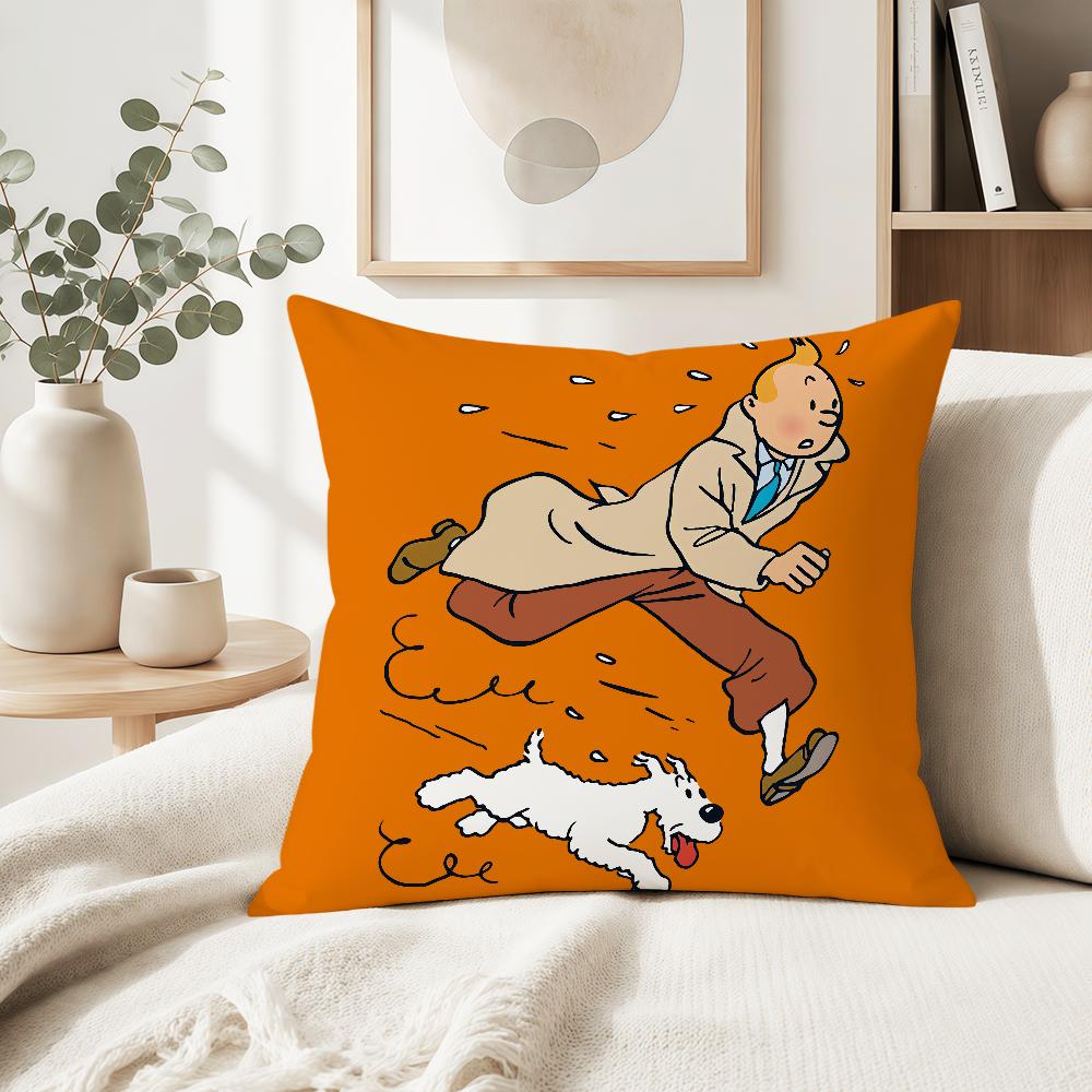 art dog comic soft pillowcase cute t-t-T-Tin-tinES-S-S fun Sofa Home S-S-SnowyS Living Room Decor bed hogar pillowcover gift