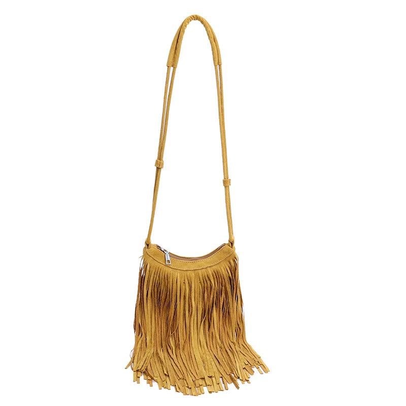 Tassel suede bag women's new women's bag simple and popular women's shoulder bag simple messenger bag