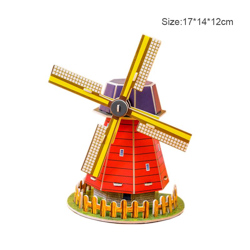 Cartoon Castle Construction Model 3D Paper Card Puzzle Jigsaw Toys For Children Handmade DIY Interest Educational Toys