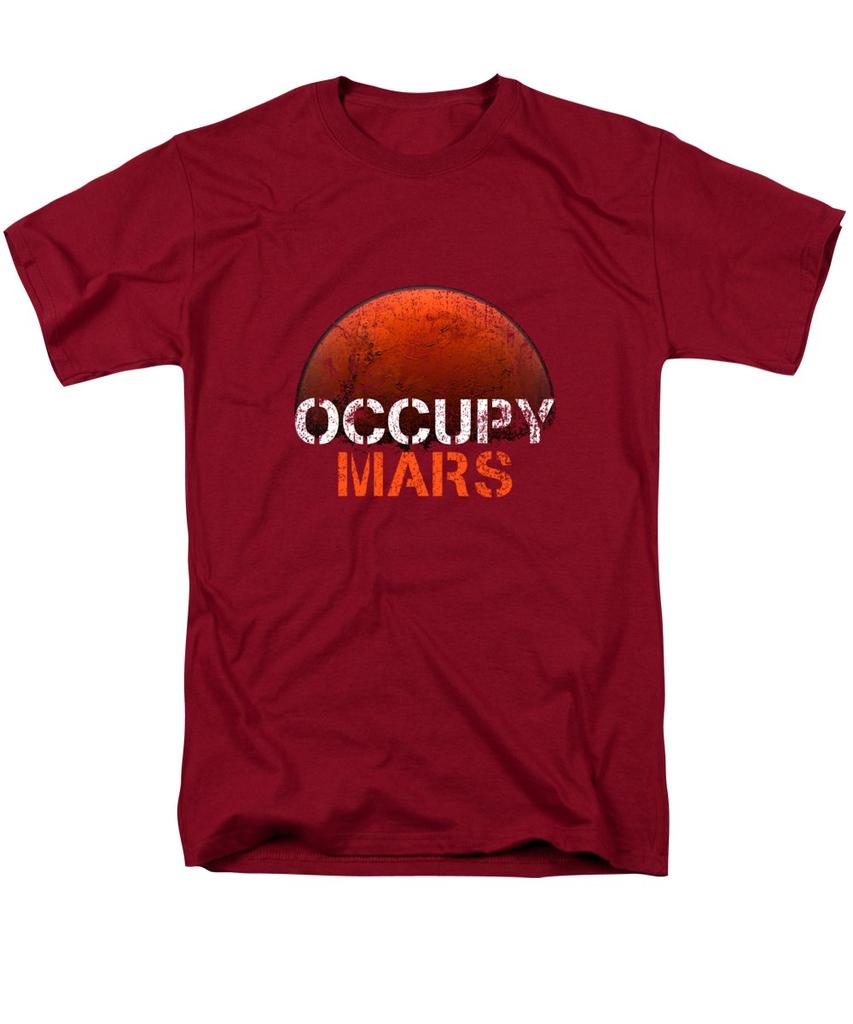 Men Premium Cotton occupy mars Print Tees Funny Harajuku Style Combed ...